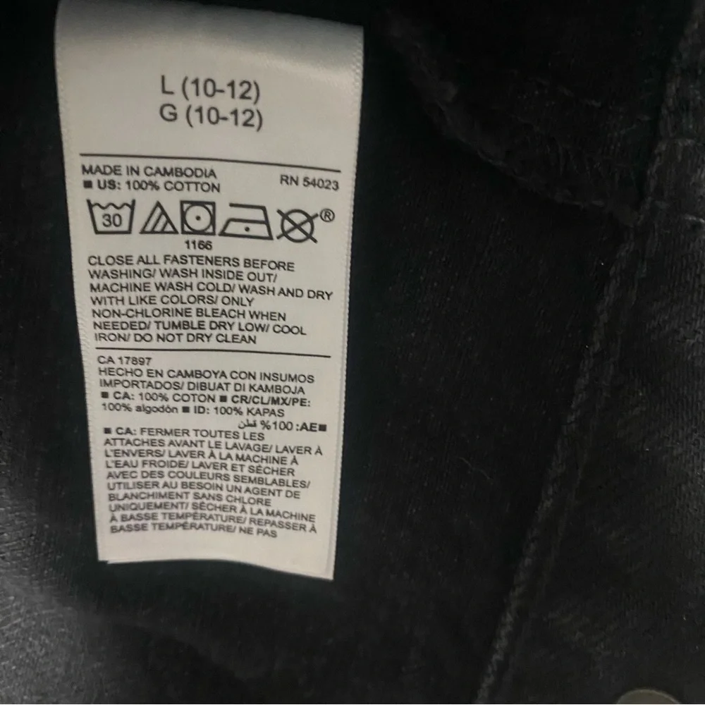 Old Navy Long Sleeve Denim Jean Jacket Black Wash Girls Size Large (10-12)